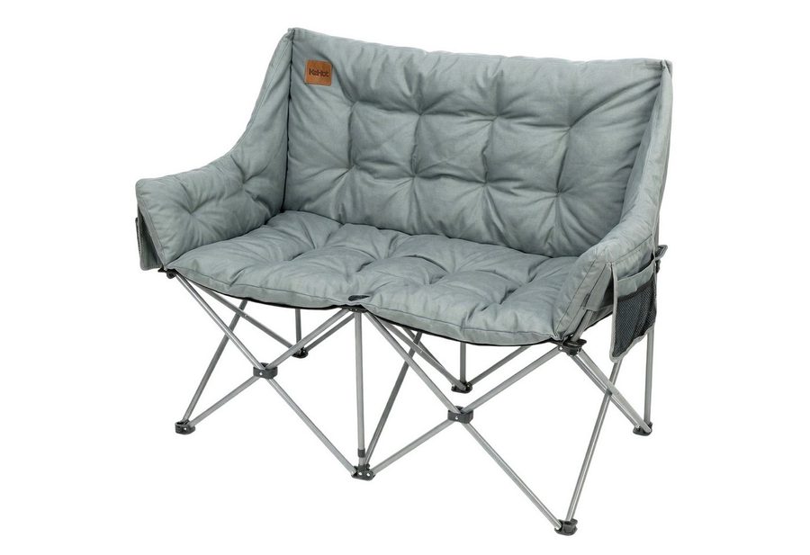 kehot Campingstuhl Faltbarer 2-Sitzer Campingstuhl mit 6 cm Polsterung, 127×94×60 cm (Doppelsitz Outdoor Sofa bis 240kg belastbar, Campingklappstuhl), Klappstuhl mit Oxford-Gewebe,Tragetasche, für Camping Garten Balkon von kehot