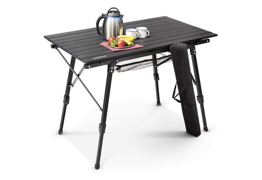 Arebos Campingtisch 120x70 cm Reisetisch faltbar, klappbar für Camping, Picknick & Balkon, Belastbarkeit: 30 kg