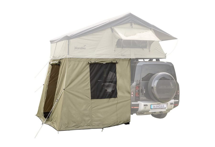 Skandika Dachzelt Freeland 240 x 190 Vorzelt, Autodachzelt für 2-4 Personen, (Zeltboden wannenförmig, abtrennbar (mit Rundum-Reißverschluss), Softcover, wasserfest 2500 mm, Eingang und Fenster mit Moskitonetz von Skandika