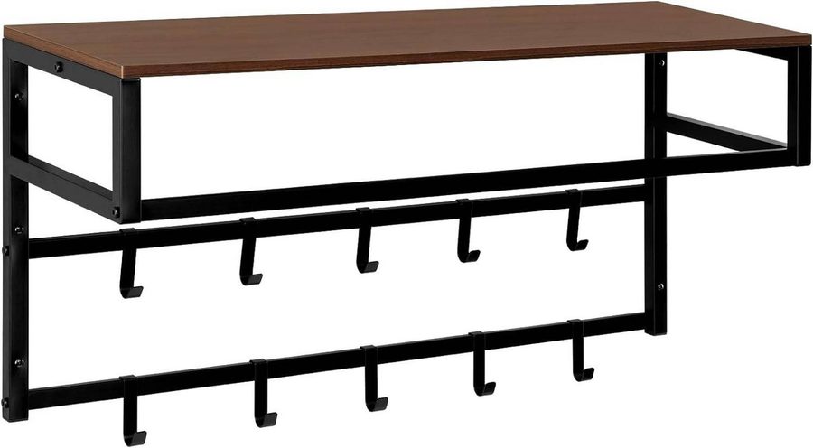 EUGAD Wandgarderobe (1 St), mit Ablage 10 Haken, 80x41x30 cm von EUGAD