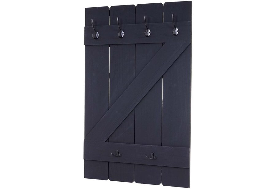 BERLINLODGE® Wandgarderobe Garderobe Garderobenpaneel HxBxT 91x60x10cm 6 Haken, Landhaus-Design: Shabby-Look für charmante & wohnliche Akzente von BERLINLODGE®