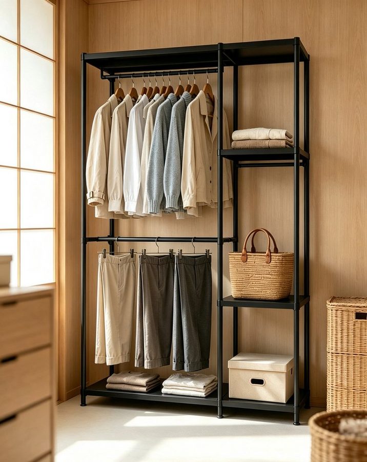 OYLCDI Garderobenständer Kleiderständer, Garderobe mit Kleiderstange, Flurgarderobe, (garderobe flur(Schuhregal, Garderobe),195*114*40cm, Tragkraft bis zu 200 Kilogramm), für Eingang Wohnung Haus von OYLCDI