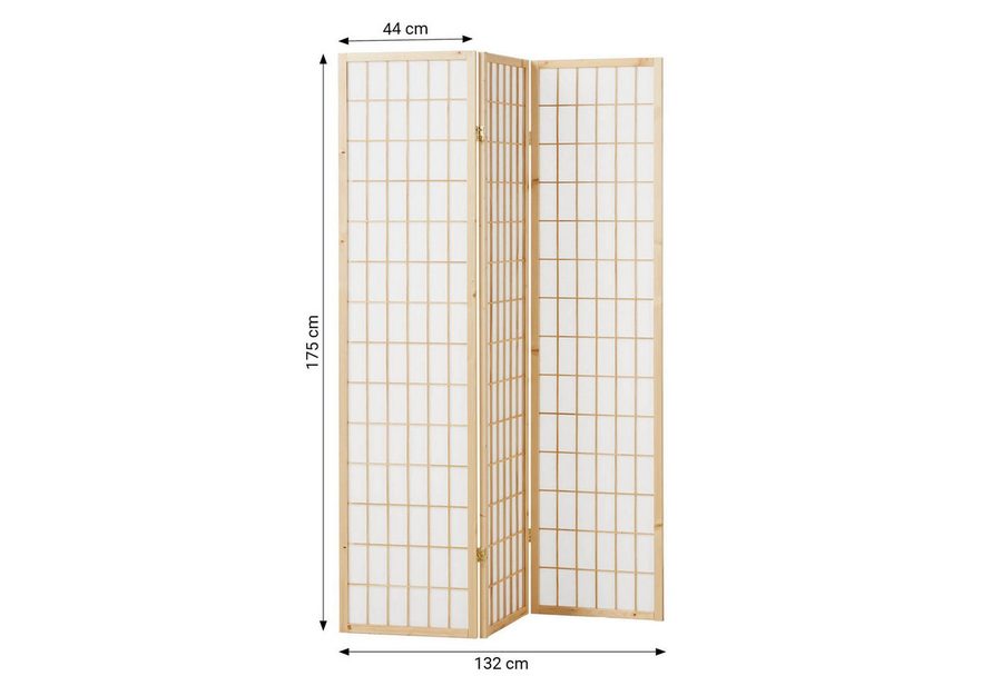 Homestyle4u Paravent Raumteiler Indoor Holz Trennwand Shoji Spanische Wand Sichtschutz (3-teilig), Braun, faltbar von Homestyle4u