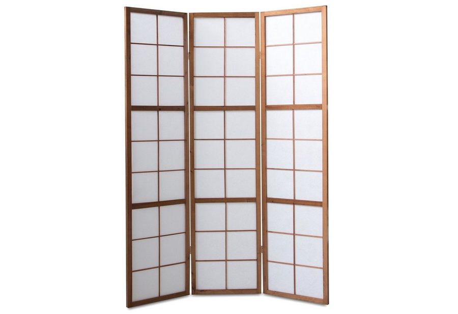 Homestyle4u Paravent Raumteiler Indoor Holz Sichtschutz Trennwand Shoji faltbar klappbar (3-teilig) von Homestyle4u