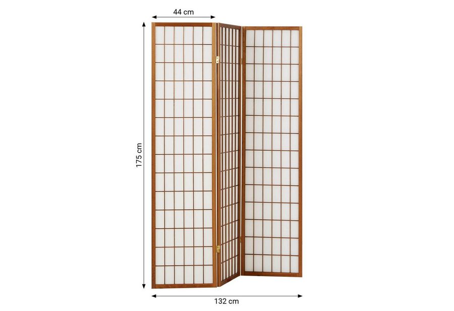 Homestyle4u Paravent Raumteiler Indoor Holz Trennwand Shoji Braun Sichtschutz faltbar (3-teilig), faltbar von Homestyle4u