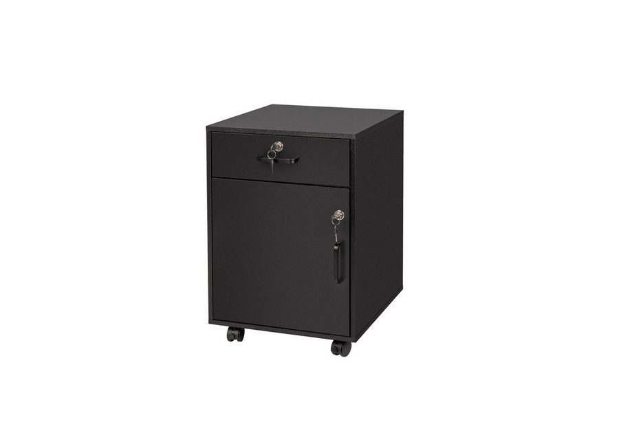 relaxdays Rollcontainer Abschließbarer Rollcontainer, (1 St), schwarz von RELAXDAYS