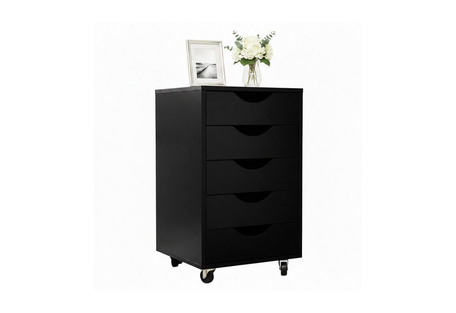 relaxdays Rollcontainer 5 Schubladen, (1 St), schwarz von RELAXDAYS