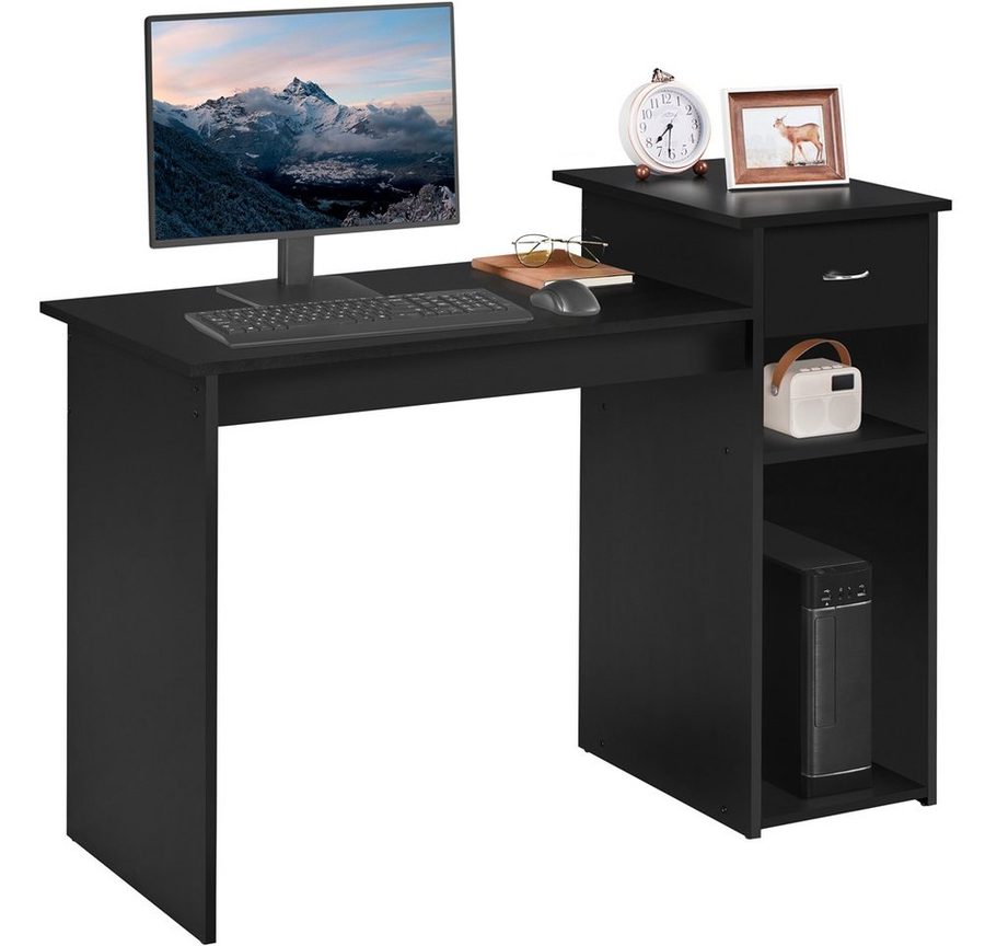 Yaheetech Schreibtisch mit offenen Ablagefächern & Schublade, Arbeitstisch Computertisch für Homeoffice von Yaheetech