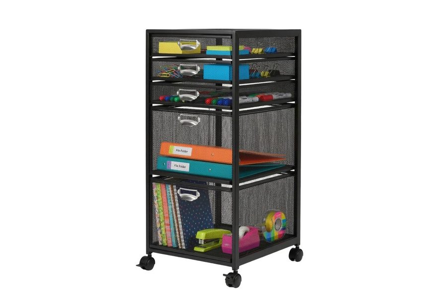 relaxdays Rollcontainer mit 5 Schubladen, (1 St), schwarz, 5 Fächer von RELAXDAYS