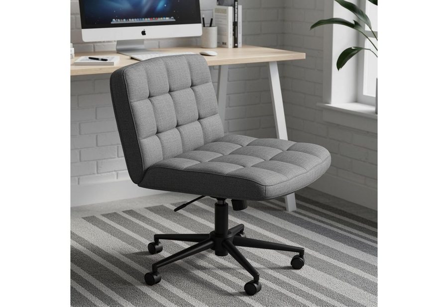 TLGREEN Bürostuhl Drehstuhl ohne Armlehnen,Dick Schreibtischstuhl, Höhenverstellbarer Schneidersitz Drehstuhl für Home Office von TLGREEN