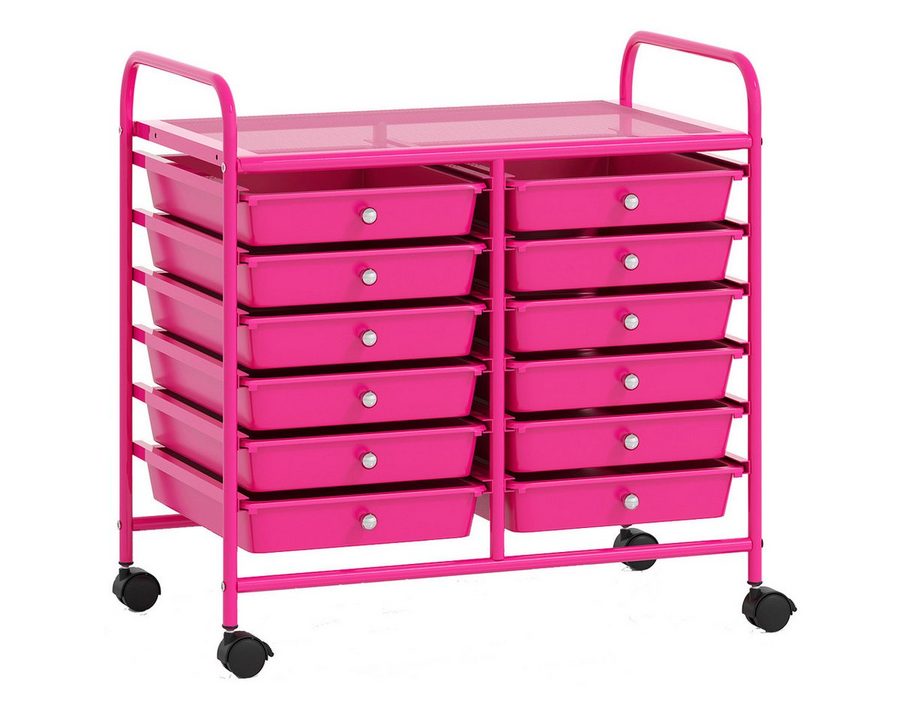 COSTWAY Rollcontainer, mit Schubladen Kunststoff, Rollwagen mit Rollen von COSTWAY