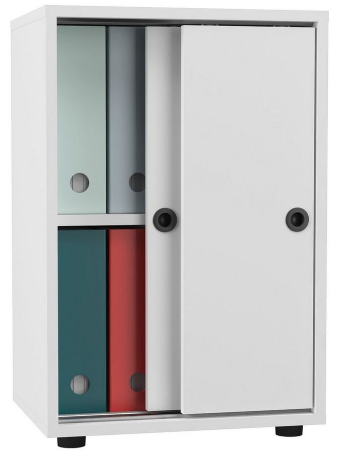 VCM Aktenschrank Ulas Aktenschrank B. 49 x T. 38 x H. 74 cm 2 Türen, 2 Fächer, fürs Homeoffice, Büromöbel für Akten und Ordner von VCM