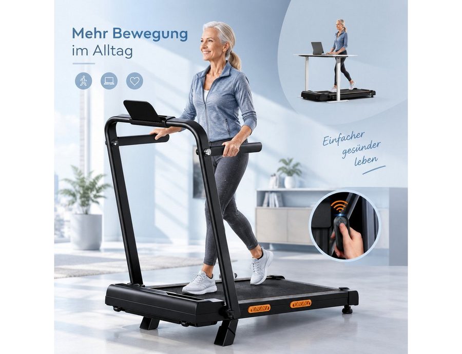 BAYMATE Laufband für Zuhause (12 voreingestellte Programme Für Zuhause, 150 kg Belastbarkeit), mit 16 % Steigung, 2,5-PS-Motor bis zu 10 km/h von BAYMATE