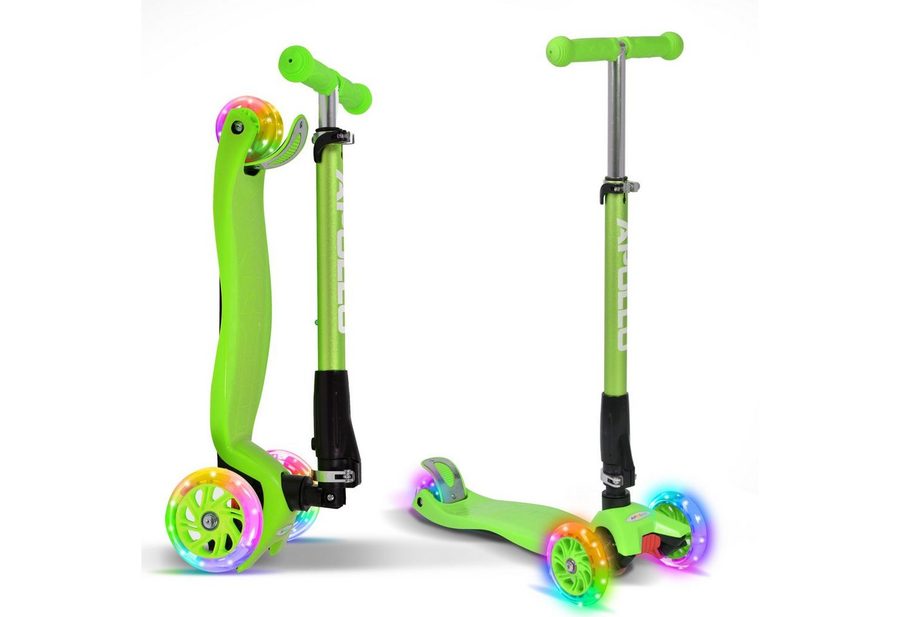Apollo Dreiradscooter Kinderroller Kids Whiz LED 3-Rad Scooter ab 3 Jahren Tretroller, Klappbarer und höhenverstellbarer Kinder Scooter mit LED Wheels von Apollo
