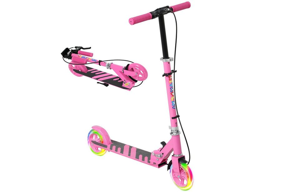 AIYAPLAY Cityroller Roller Kinder Scooter mit Leuchtenden Rädern, Bremse, 0 km/h, (klappbarer Kinderroller, 1 tlg., Höhenverstellbarer Tretroller), klappbarer Tretroller mit verstellbarem Griff von AIYAPLAY