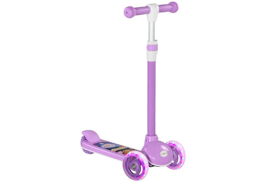 AIYAPLAY Scooter Roller Kinder Scooter mit LED Rädern 120 mm Rollen, 0 km/h, (klappbarer Kinderroller, 1 tlg., Höhenverstellbarer Tretroller), für Kinder 2-6 Jahre, Violett von AIYAPLAY