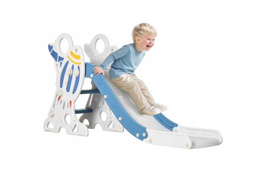AIYAPLAY Rutscher Kinder Rutsche mit Raketen-Design, Leiter, Rutsche, (Gartenrutsche mit Raketen-Design, 1-tlg., Kinder Rutsche), mit Leiter, Rutsche, Griffen, für Indoor, Outdoor, Blau von AIYAPLAY