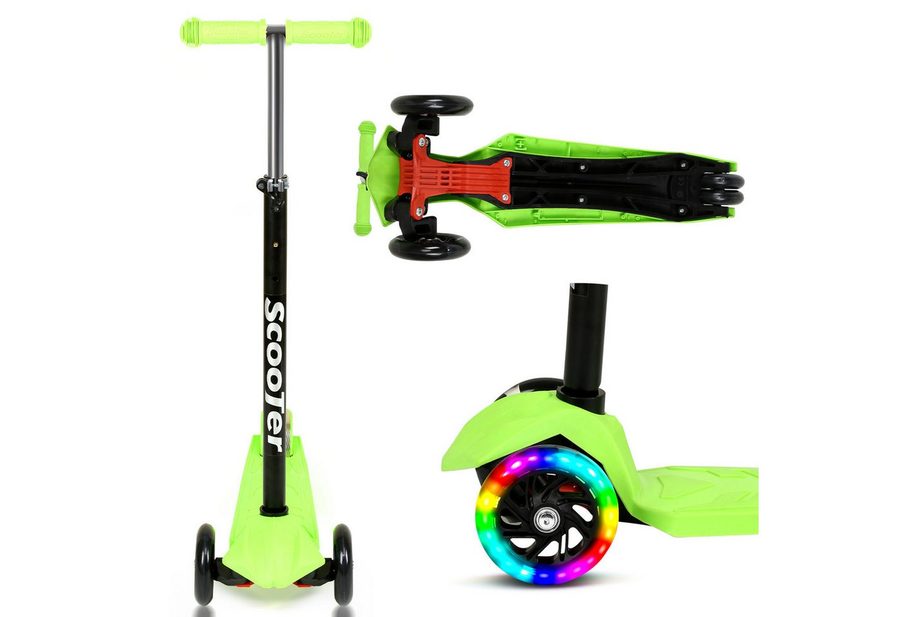 Clanmacy Scooter Kinderroller Tretroller LED-Räder bis 50 kg Höhenverstellbar von Clanmacy