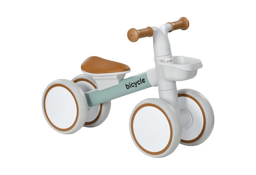 AIYAPLAY Laufrad Kinder ab 1 Jahre Baby bis 20 kg Lauflernrad 7 Zoll, Kleinkind Spielzeug, grün+weiß, 56 x 27 x 39 cm von AIYAPLAY