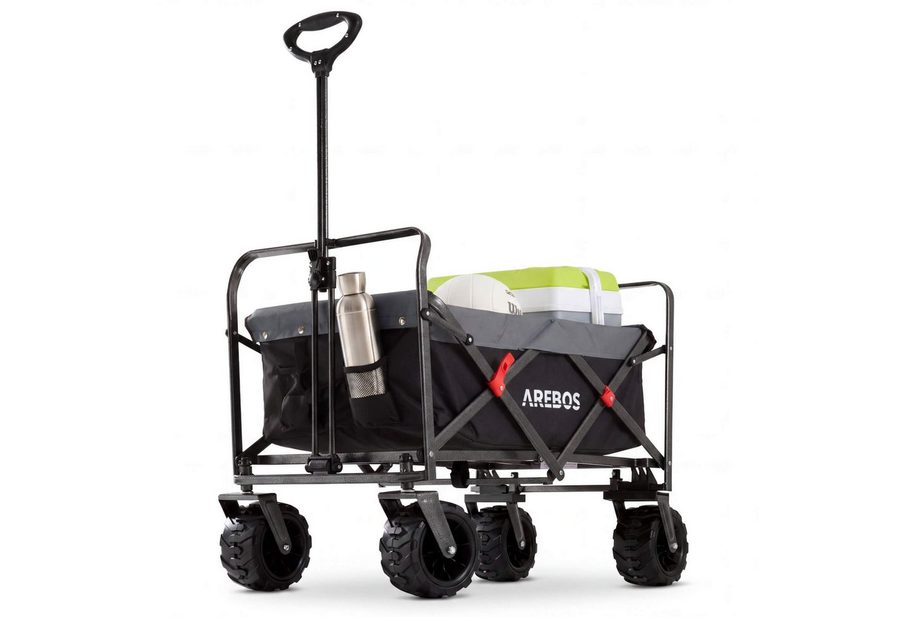 Arebos Bollerwagen faltbar mit 100 kg Tragkraft – Transportkarre für Garten & Freizeit (1-tlg., Teleskopstange), bis zu 100 Kg von Arebos
