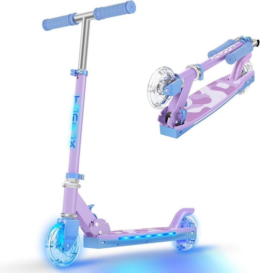TONBUX Scooter Kinderroller mit coolen beleuchteten Stangen, Rädern und Pedal von TONBUX