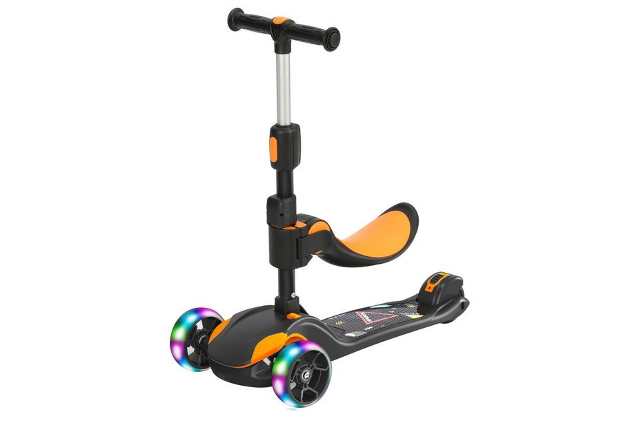 OUNUO Dreiradscooter Kinderroller mit Klappsitz, höhenverstellbar, mit LED, für 2 Jahre ab von OUNUO