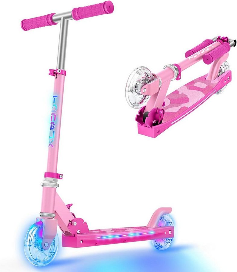 TONBUX Scooter Kinderroller mit coolen beleuchteten Stangen, Rädern und Pedal von TONBUX