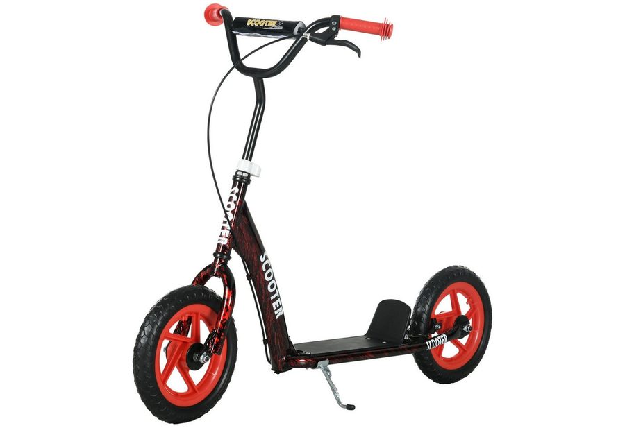 AIYAPLAY Scooter Kinderroller Tretroller mit verstellbarem Lenker, großen Rädern, 0 km/h, (Kinderroller, 1 tlg., Tretroller), für Kinder im Alter von 6-12 Jahren, Rot von AIYAPLAY