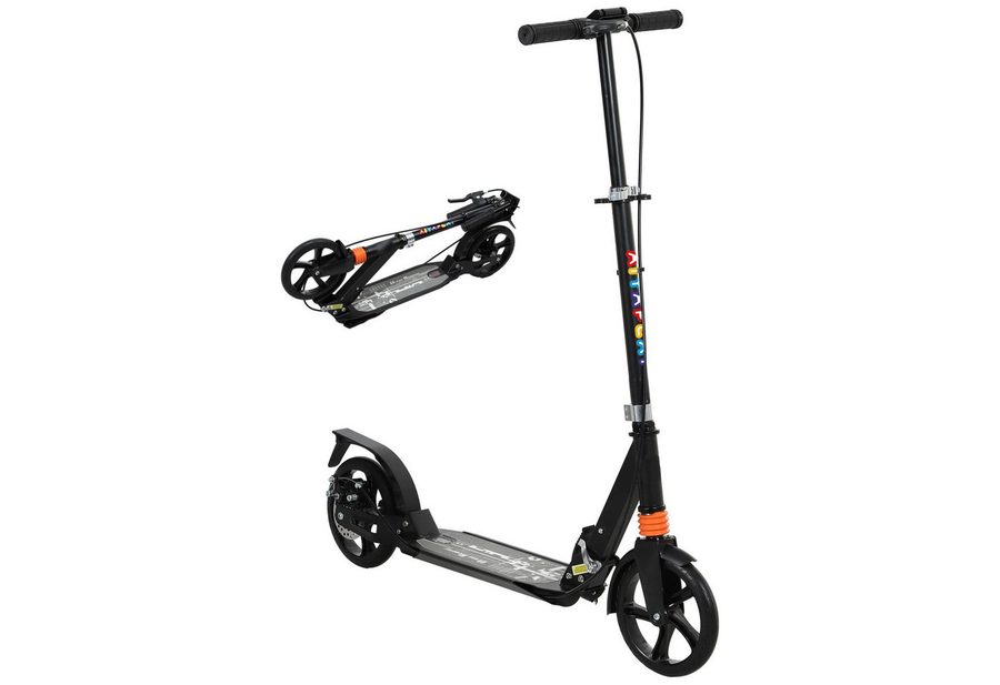 AIYAPLAY Cityroller Roller mit Bremse, klappbarer höhenverstellbarer Kinderroller, 0 km/h, (klappbarer Kinderroller, 1 tlg., Höhenverstellbarer Tretroller), Faltbar, Höhenverstellbar, Schwarz von AIYAPLAY