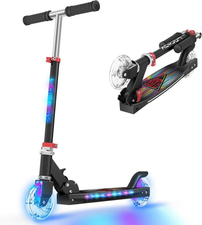 TONBUX Scooter Kinderroller mit coolen beleuchteten Stangen, Rädern und Pedal von TONBUX