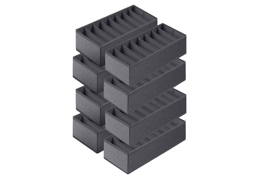 Sekey Aufbewahrungsbox Aufbewahrungsbox Set aus Vliesstoff – faltbarer Schubladen, 8 St, 19 × 40 × 11 cm, Organizer für Schrank und Kleiderschrank von Sekey