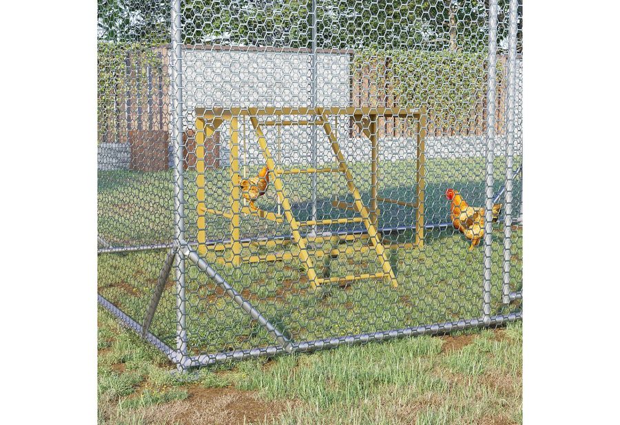 PawHut Hühner-Spielgerüst aus Holz, Spielplatz für Hühner mit Schaukeln und Leiter von PawHut