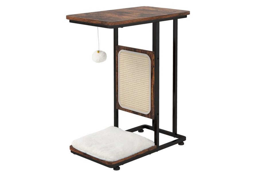 COSTWAY Kratzmatte, (1-tlg), Beistelltisch mit Kratzbrett, 4 in 1 Katzenmöbel von COSTWAY