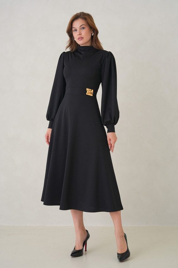 WOMAN VISION Midikleid Langärmeliges, ausgestelltes Midikleid von WOMAN VISION