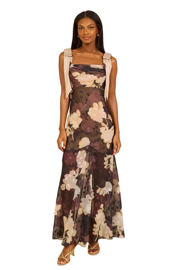 LIPSY Satinkleid Lipsy Fit and Flare Satin-Maxikleid mit Print (1-tlg) von Lipsy