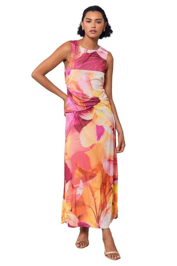 LIPSY Tüllkleid Lipsy ärmelloses Maxikleid mit Mesh und Knoten (1-tlg) von Lipsy