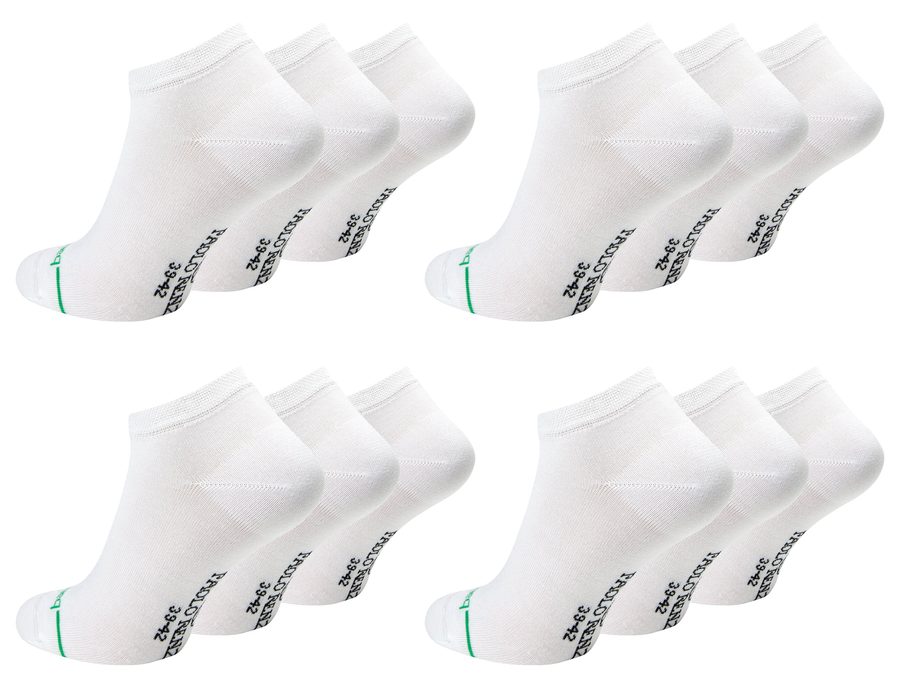 Paolo Renzo® Unisex Bambus Sneaker 3/6/12/18 oder 36 Paar - Größen 35/38, 39/42 und 43/46 - Weiß / 35-38 / 12 von Paolo Renzo