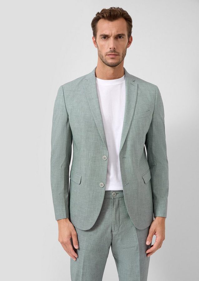 s.Oliver Sakko Indoor-Sakko S.OPURE s.O PURE: Slim-Fit-Sakko aus gemustertem Stretch-Gewebe von s.Oliver