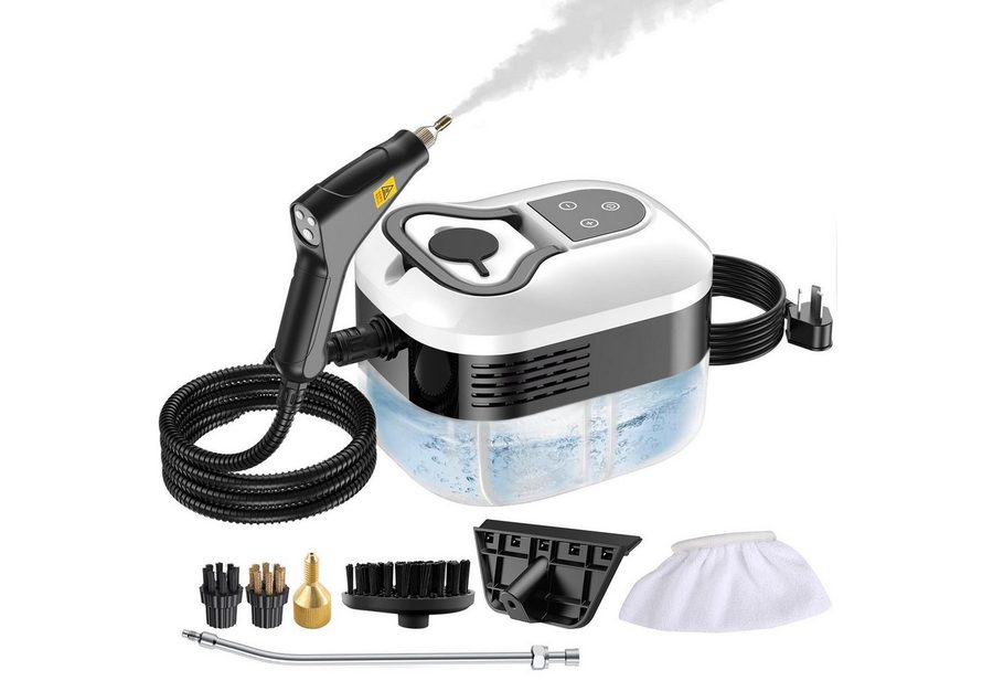 YADIMI Handdampfreiniger 1500W Tragbarer Dampfreiniger mit 1200 ml Wassertank, 1500 W, 6-stufige Leistungsregelung und 3 Bürstenköpfen, Dampfreiniger für Böden, Küche, Fenster, Badezimmer und Auto von YADIMI