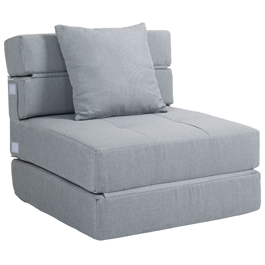 HOMCOM Schlafsessel Schlafsofa Sofabett Einzelsofa mit Waschbarem Kissen Grau von HOMCOM