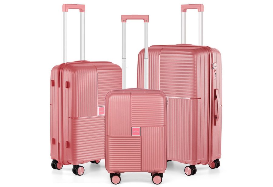HOMELUX Kofferset Trolleyset Reisekoffer 3er ABS Hartschalen-Koffer, 4 Rollen, (set, 3), Rollkoffer Trolley Hartschalen koffer Set - M-L-XL von HOMELUX