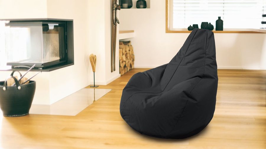Kinzler Outdoorfähiger Sitzsack Gamer, ca. 100 x 100 cm, Farbe: Schwarz von Kinzler