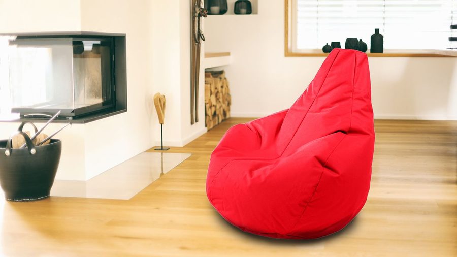 Kinzler Outdoorfähiger Sitzsack Gamer, ca. 100 x 100 cm, Farbe: Rot von Kinzler