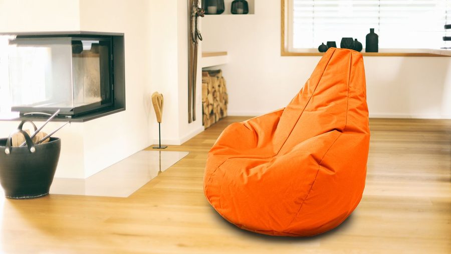Kinzler Outdoorfähiger Sitzsack Gamer, ca. 100 x 100 cm, Farbe: Orange von Kinzler