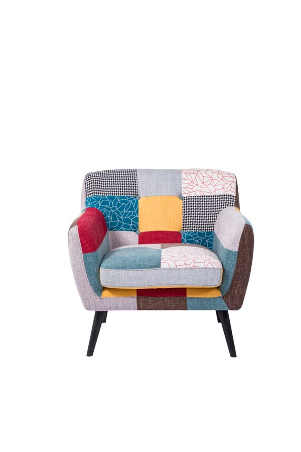 Better Home Skandinavischer Sessel im Patchwork-Design, ca. 85 x 77 x 82 cm – Mehrfarbig von Better Home