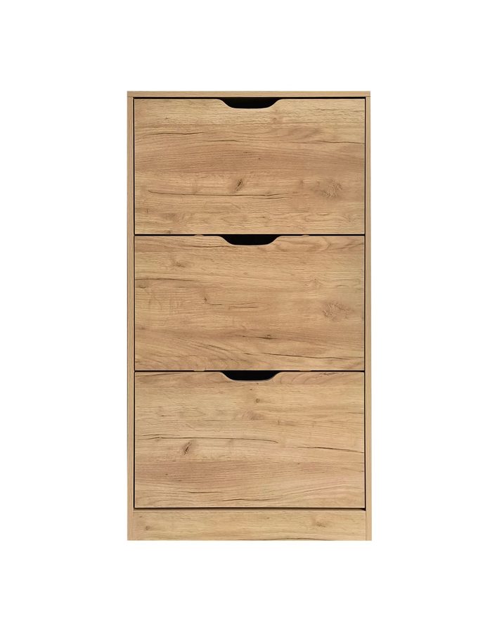Better Home Schuhschrank mit Melaminbeschichtung, ca. 62 x 24 x 115,5 cm – Mittelbraun mit Holzmaserung von Better Home