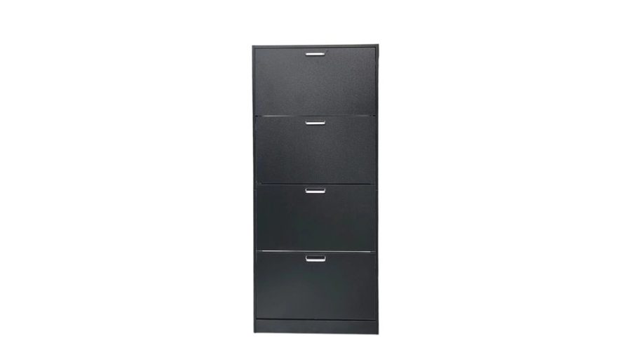 Hardin 1fachgut Ravon Schuhschrank mit 4 Türen, ca. 63 x 24 x 150 cm – Schwarz von Hardin 1fachgut