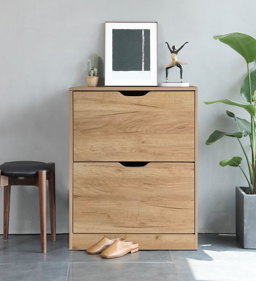 Better Home Schuhschrank mit 2 Fächer, ca. 62 x 24 x 80 cm - Holznaturfarben von Better Home