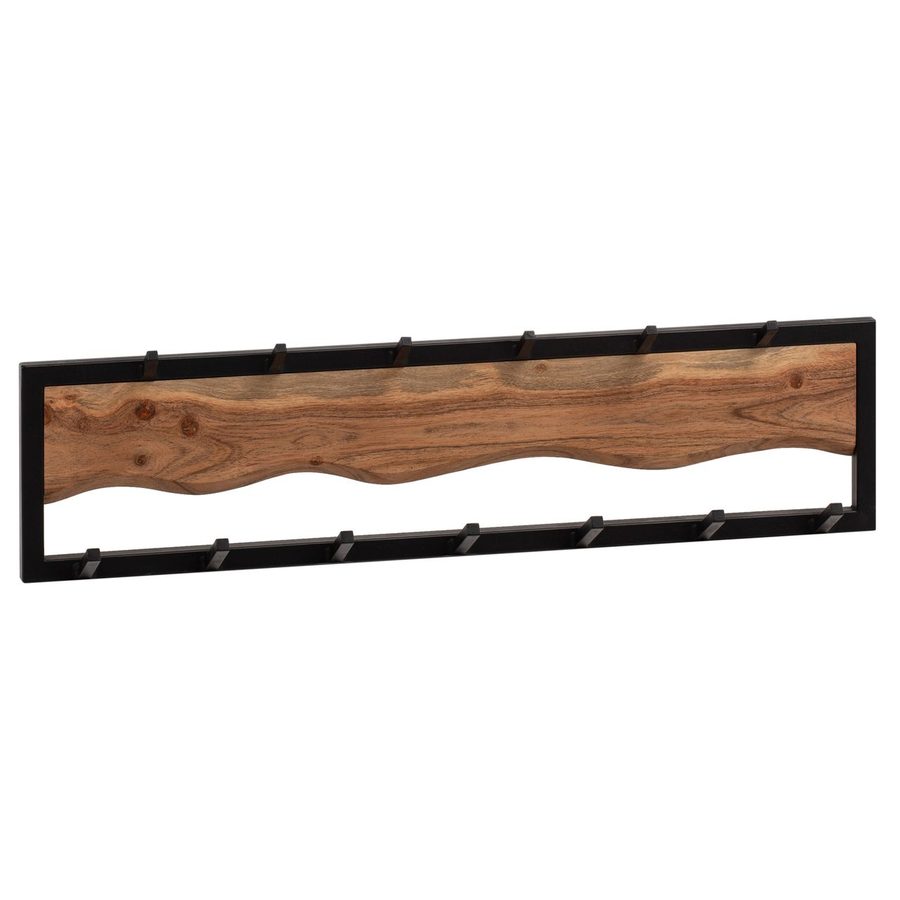 Wohnling Wandgarderobe Hakenleiste Massivholz 80 cm Garderobe Flur Metall Modern von Wohnling