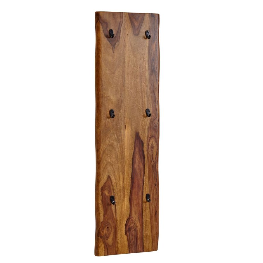 Skyport WOHNLING Wandgarderobe Holz Metall 140 cm Garderobe Flur Hakenleiste Massivholz von Skyport